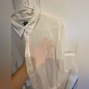 Sheer White Button Down Shirt